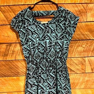 Geometric blue & black 🛹 skater dress